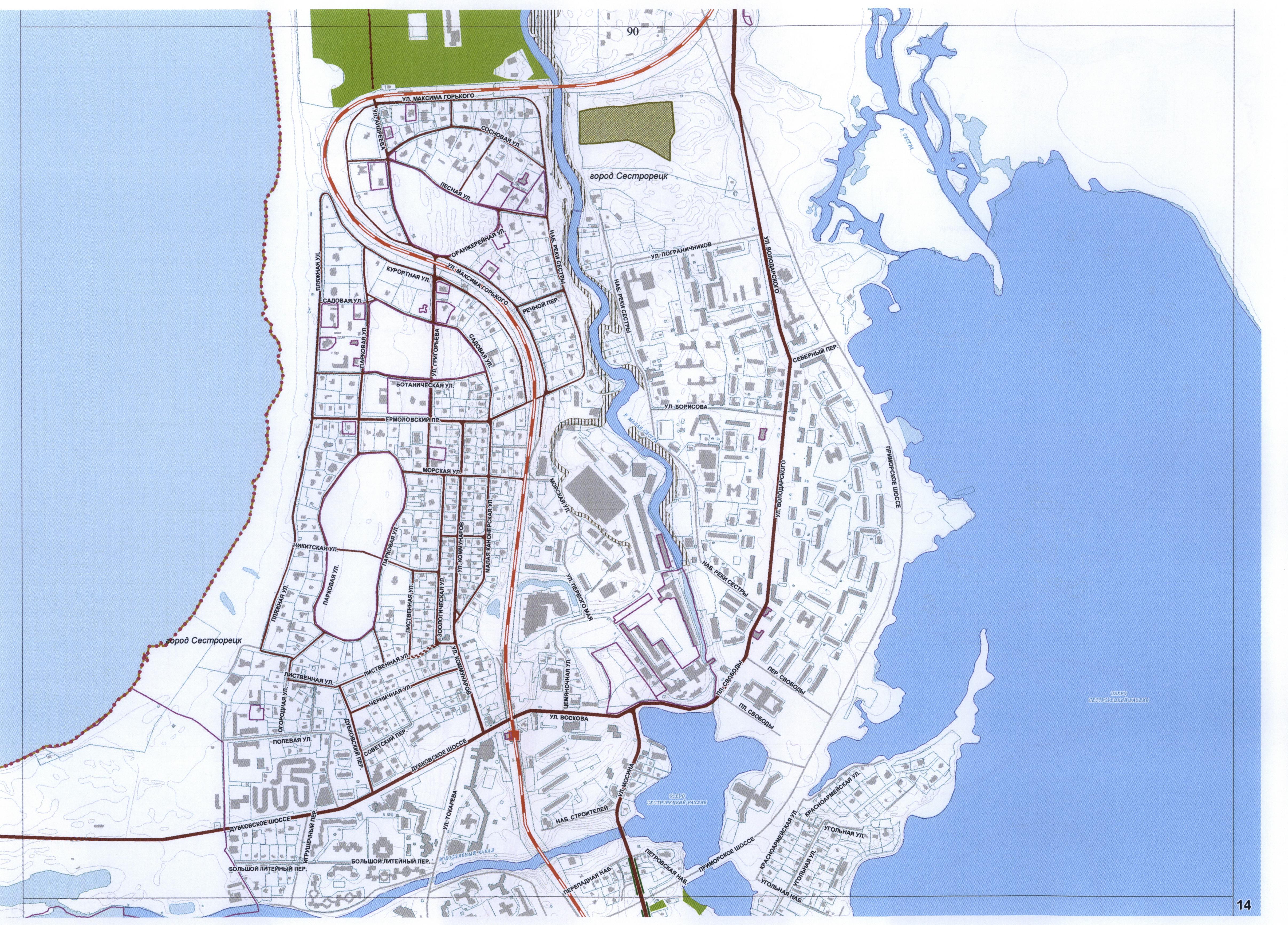 Карта сестрорецка и окрестностей