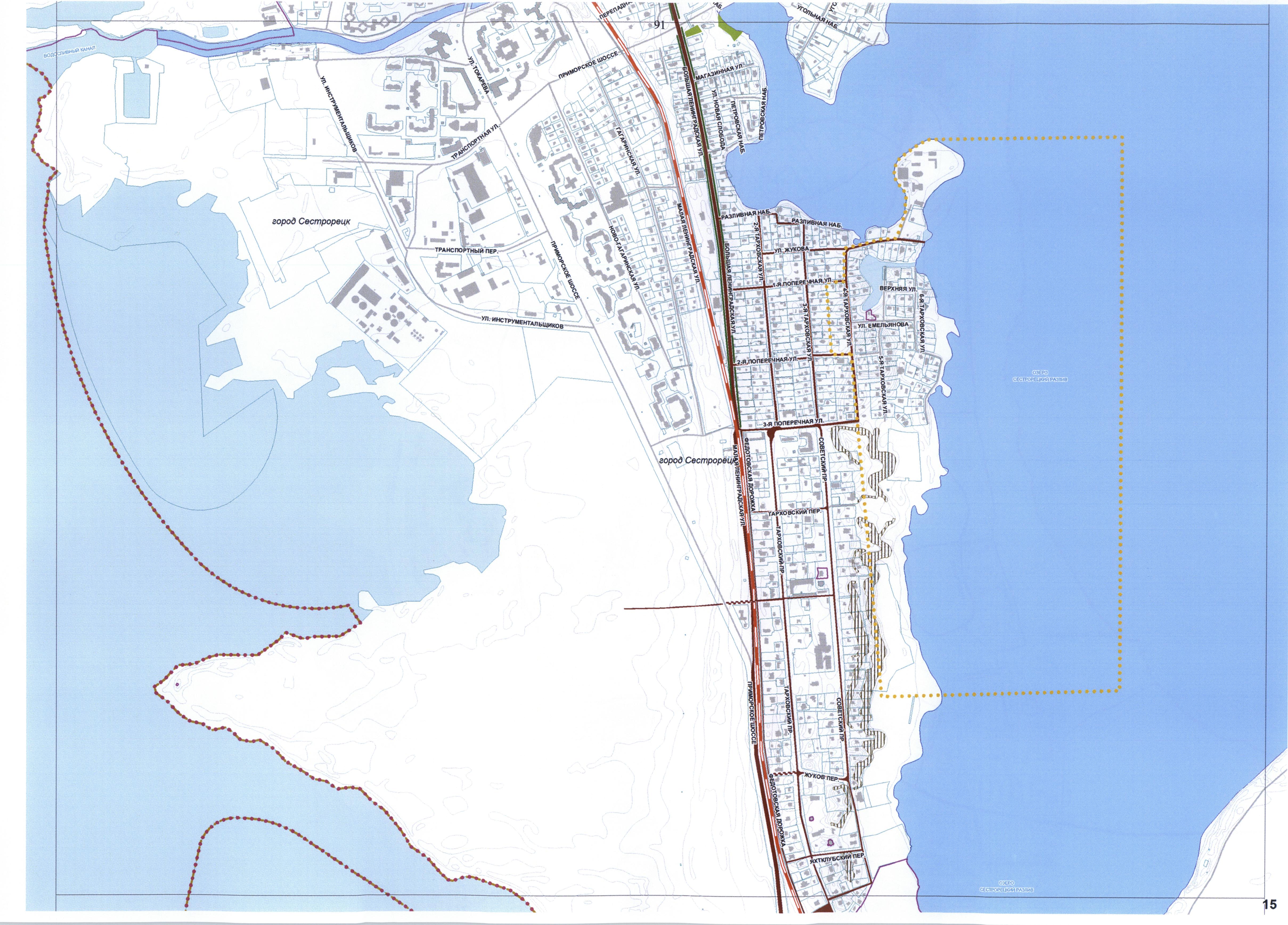 Сестрорецк карта города с улицами и номерами домов