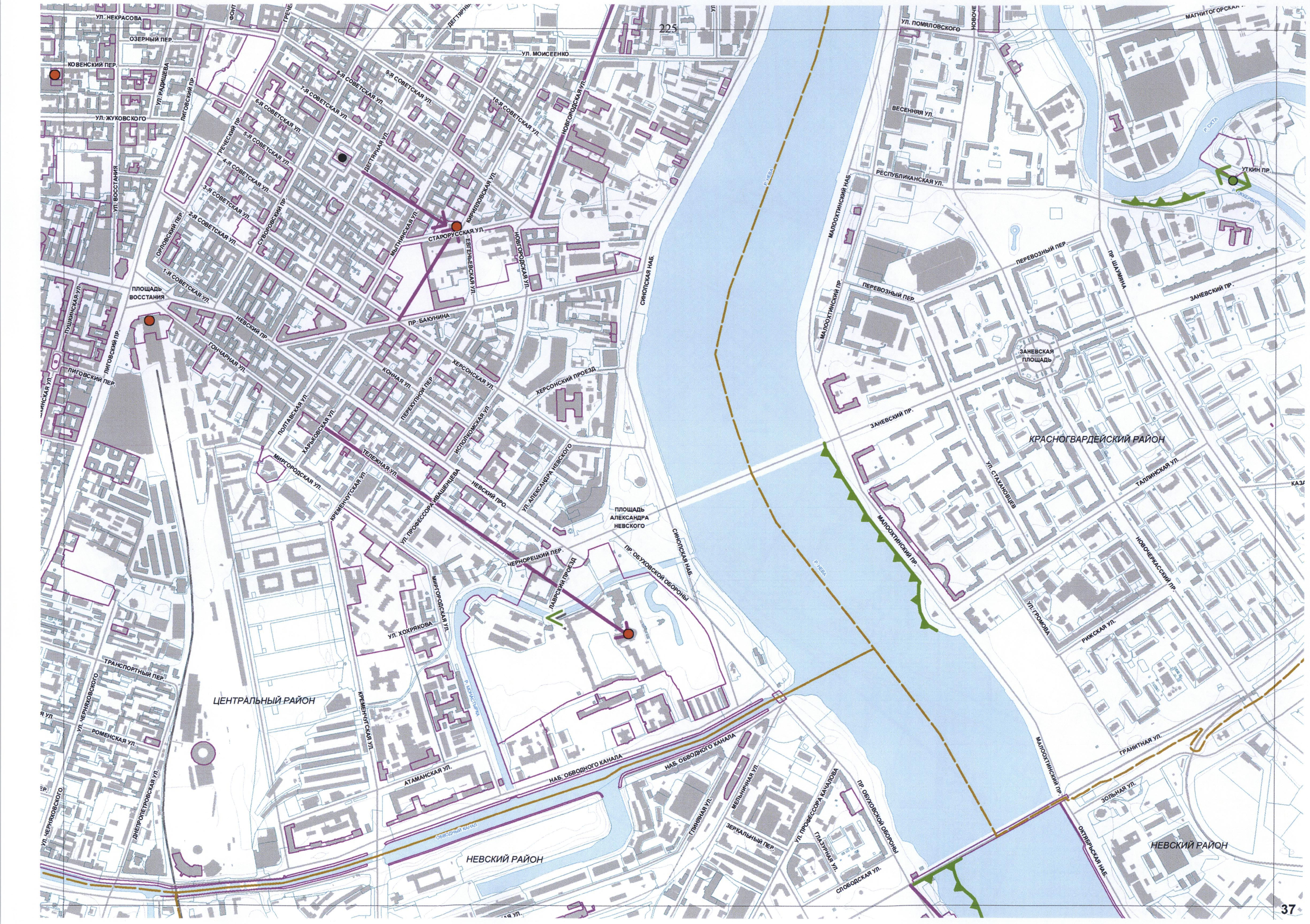 Карта невского района спб с улицами и номерами