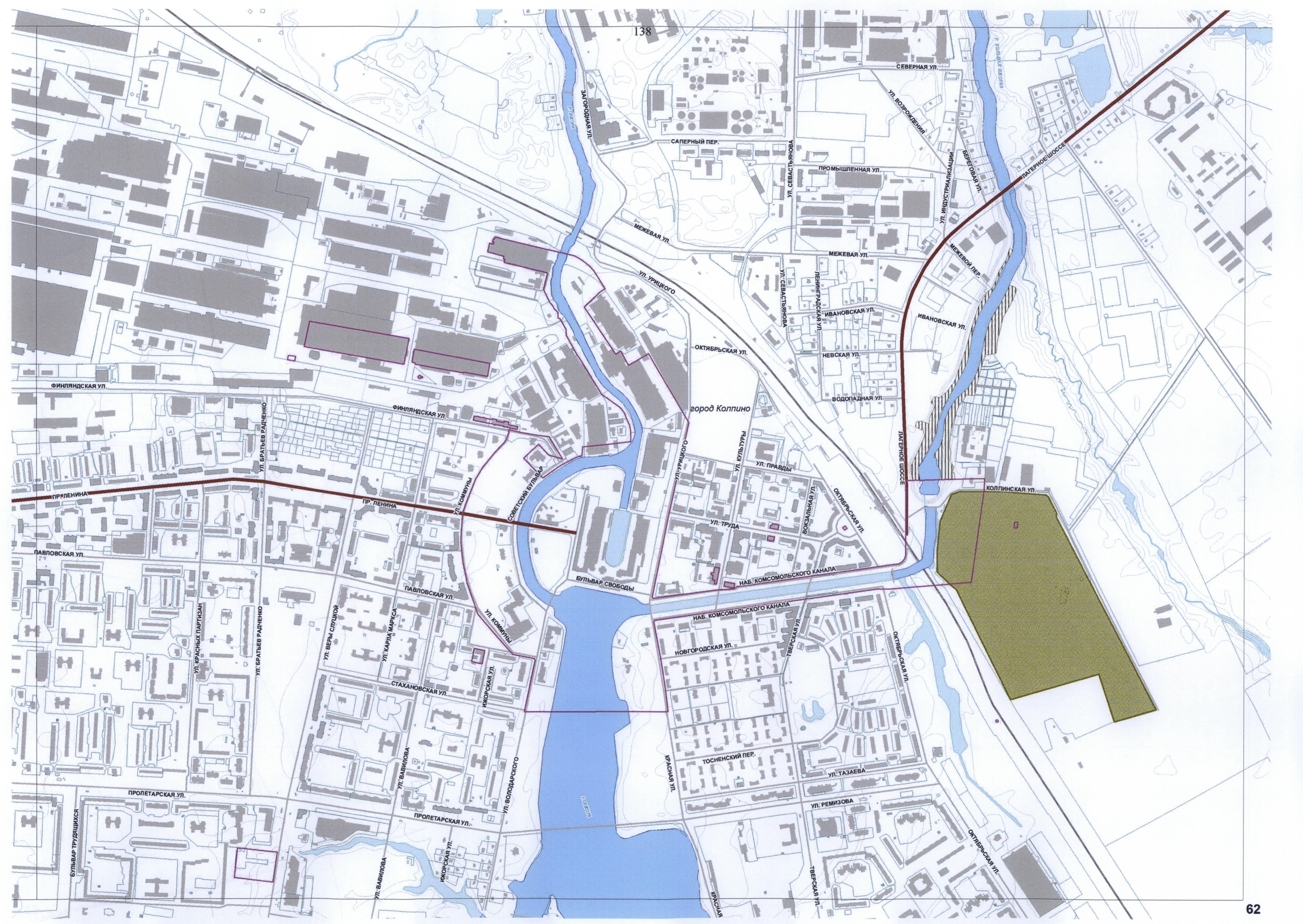 Карта колпино санкт петербурга с улицами и домами
